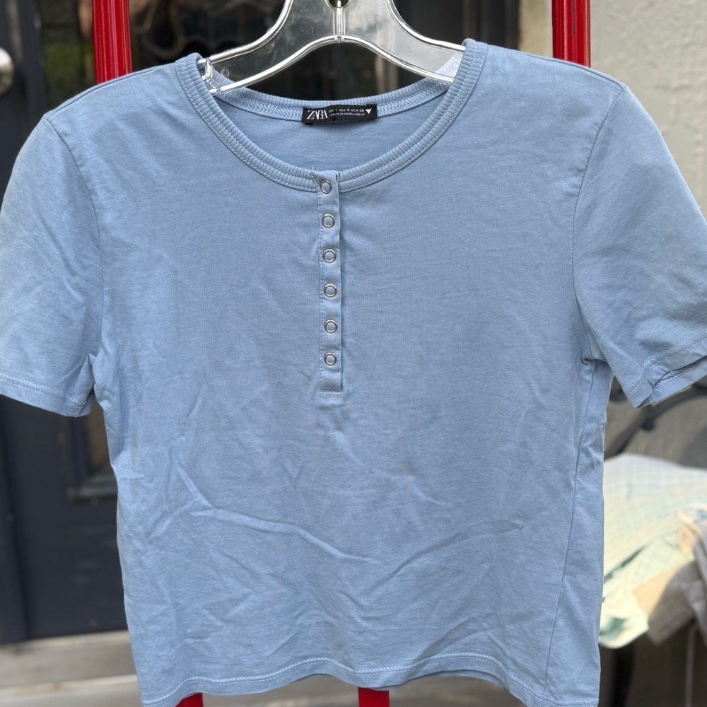 Zara Light Blue Short Sleeve Tee